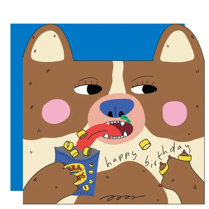 Dog Eats Hula Hoops Card