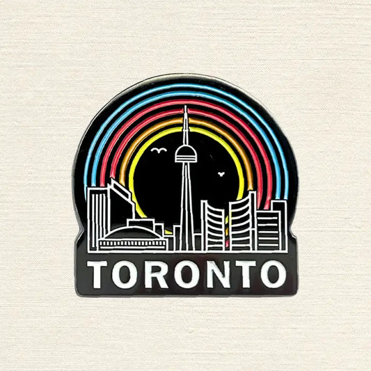 @27 Retro Rainbow Skyline Enamel Pin