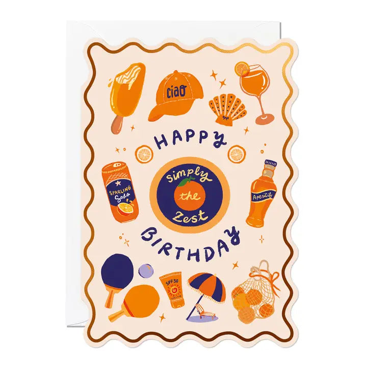 Happy Birthday Orange Greeting Card