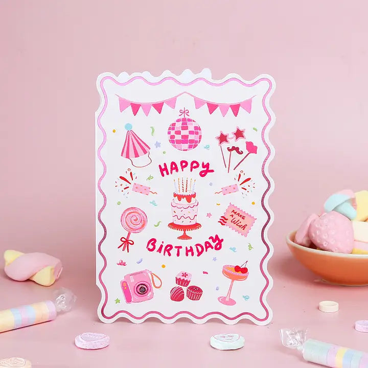 Happy Birthday Pink Greeting Card