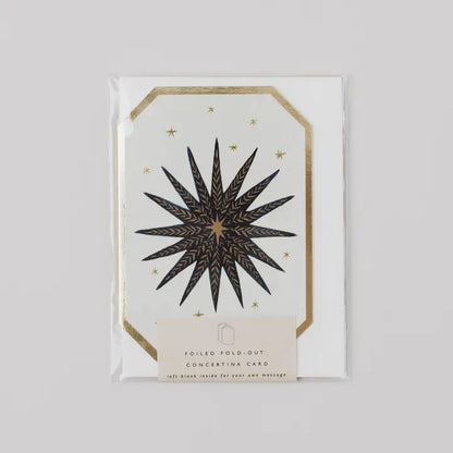 Celestial Concertina Blue Moon Star Sun Die Cut Mini Card