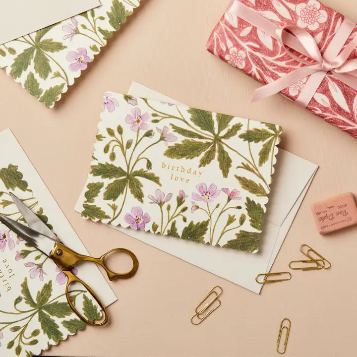 Geranium Birthday Love Card