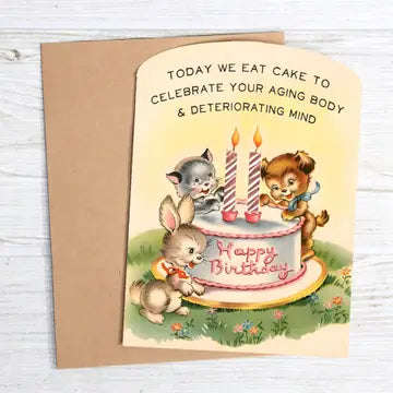 Today We Eat Cake Funny Birthday Card