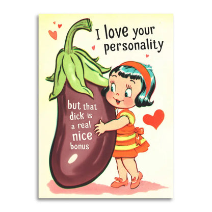 I Love Your Personality Funny Romantic Card