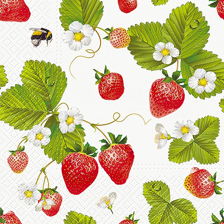 Strawberries With Bees Napkins