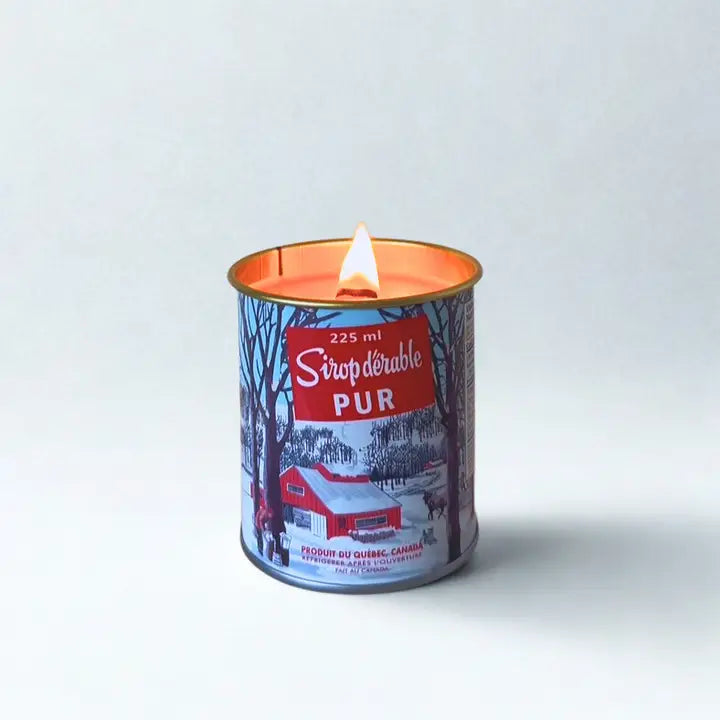 Maple Syrup Candle Iconic Tin Can Wood Wick