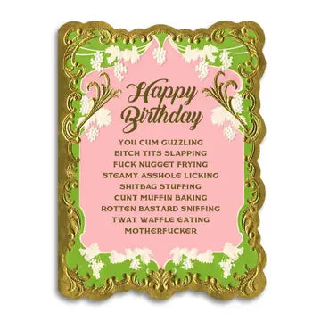 Happy Birthday Dirty Insult Greeting Card