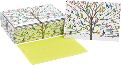 Tree of Budgies Blank Boxed Note Cards