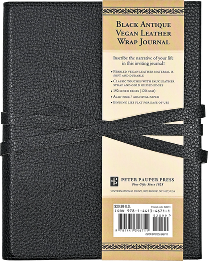 Black Leather Wrap Journal