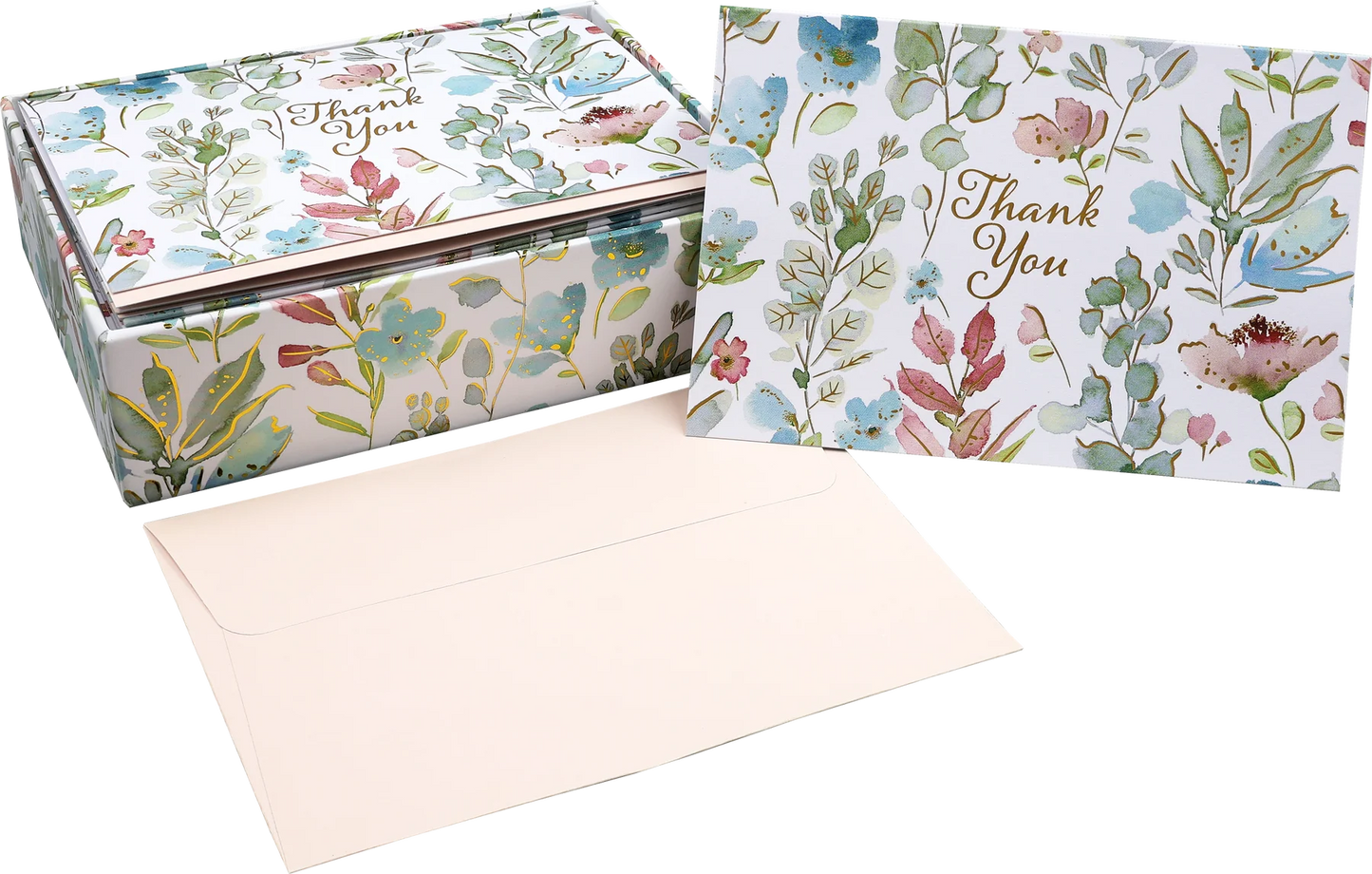 Floral Watercolour Thank You Boxed Cards
