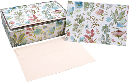 Floral Watercolour Thank You Boxed Cards