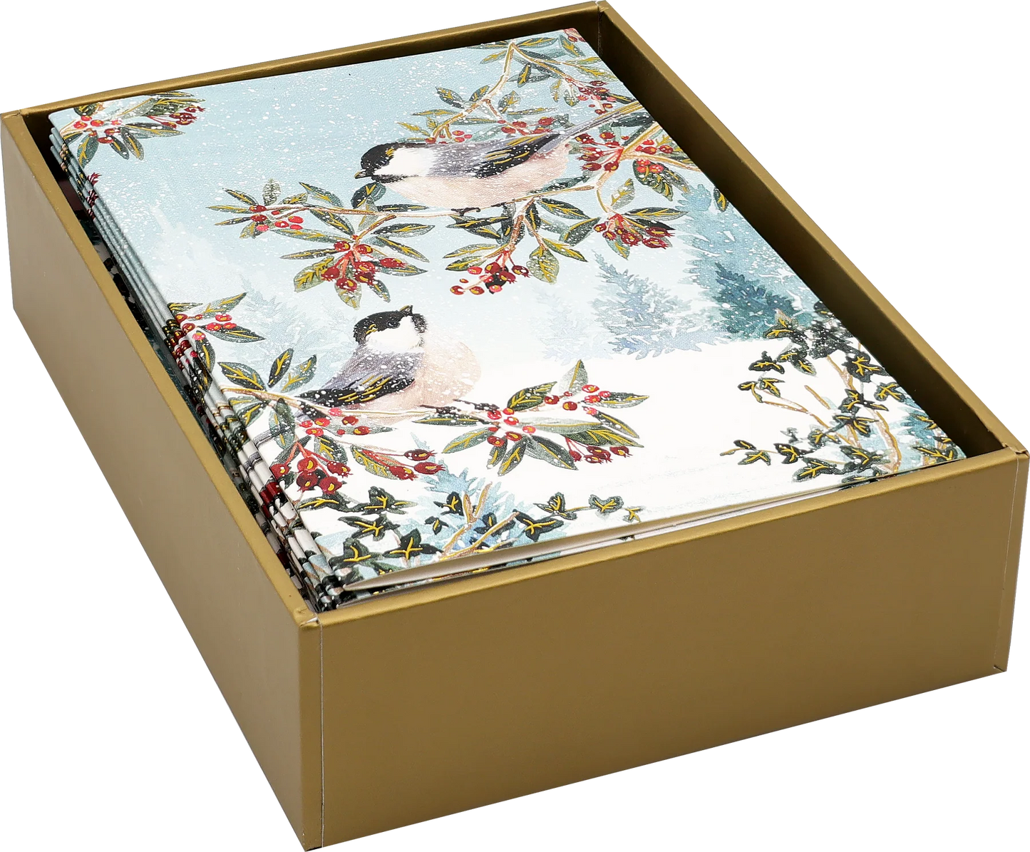 Chickadees in the Snow Small Boxed Holiday Cards