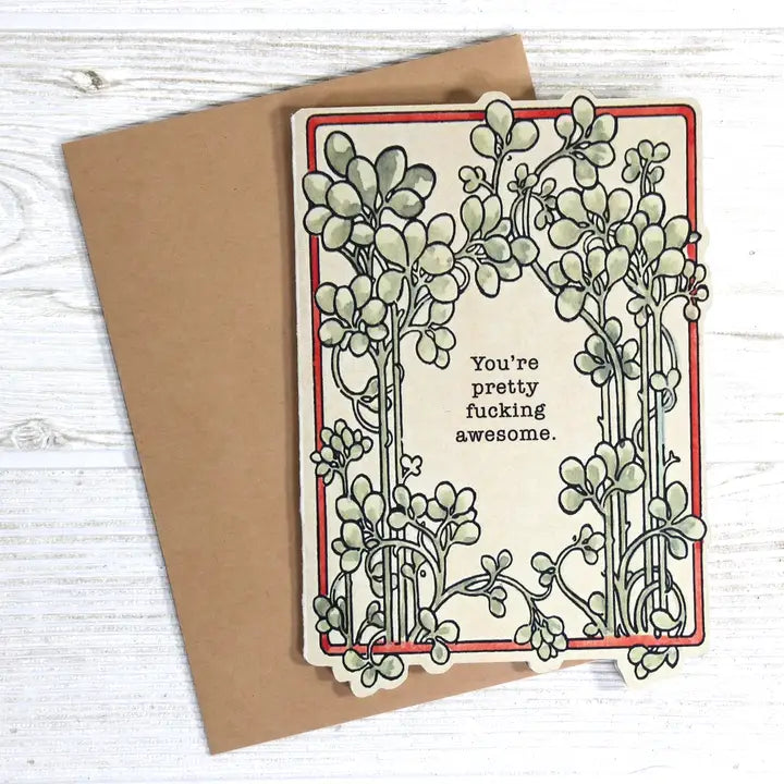 You're Pretty Fucking Awesome Vintage Style Card