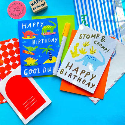 Happy Birthday Cool Dude Dinosaur Greeting Card