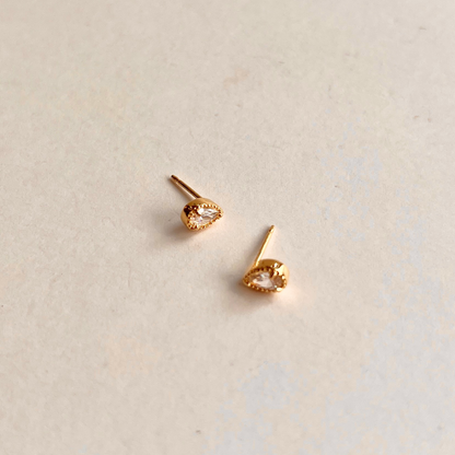 Pear Stud With Mil-grain Edge Earrings