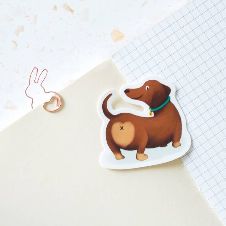 S47 Dachshund Dog Butt Vinyl Sticker