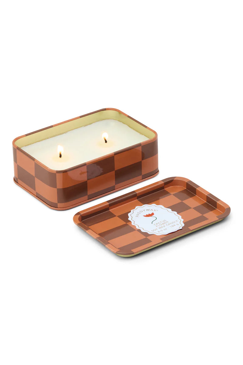 A Dopo Printed Tin Flower Candle