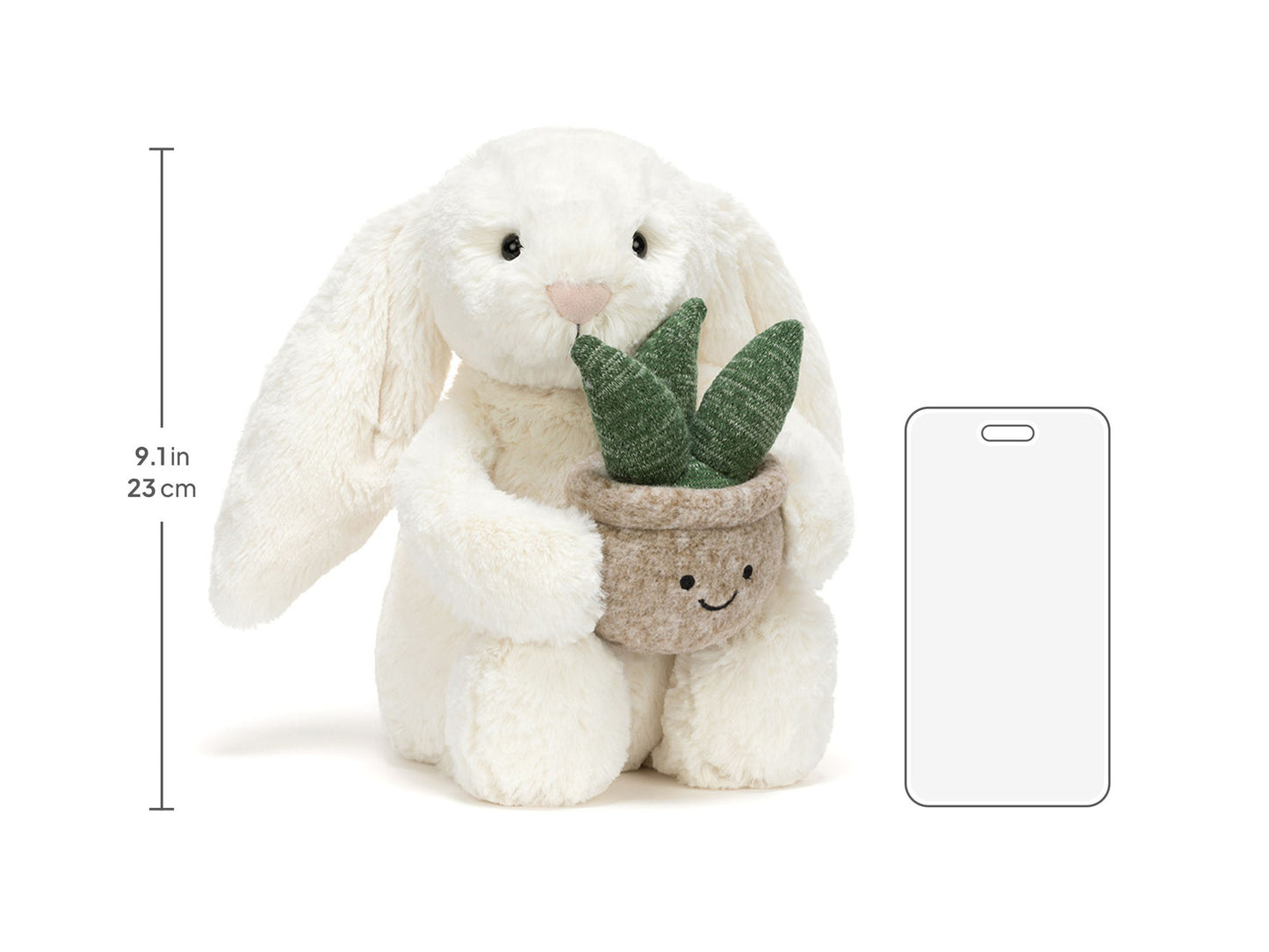 Cream Bunny With Plant Plush Toy