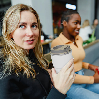 Coffee Express Pastel Blue Short Travel Mug