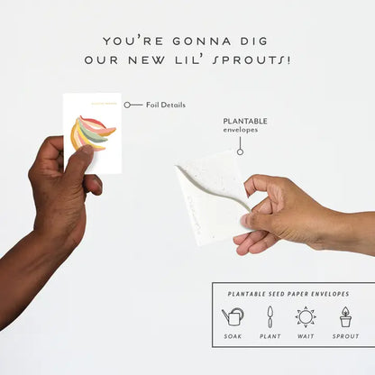 Bananas Sprout Mini Greeting Card