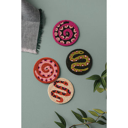 Beaded Gardenland Coaster Set of 4