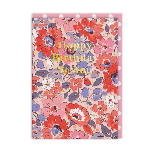 Archive Ditsy Happy Birthday Card