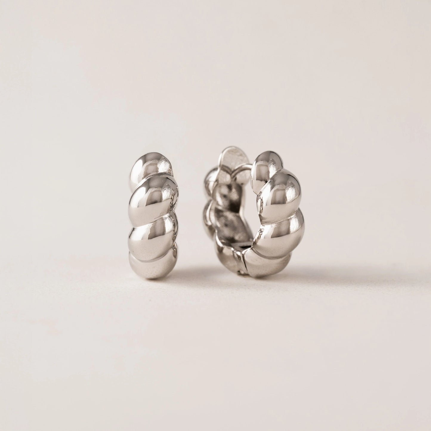 Croissant Puff Hoop Earrings