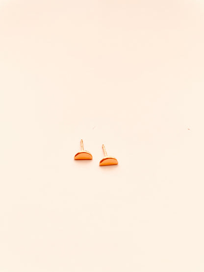 D Shape Stud 14k Gold Vermeil Earrings