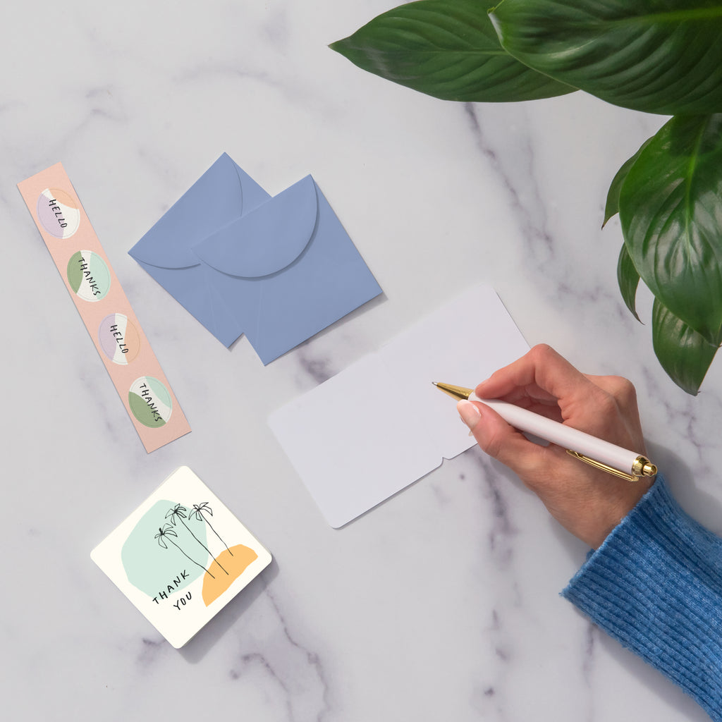 Dotted Palms Mini Note Card Set with Stickers