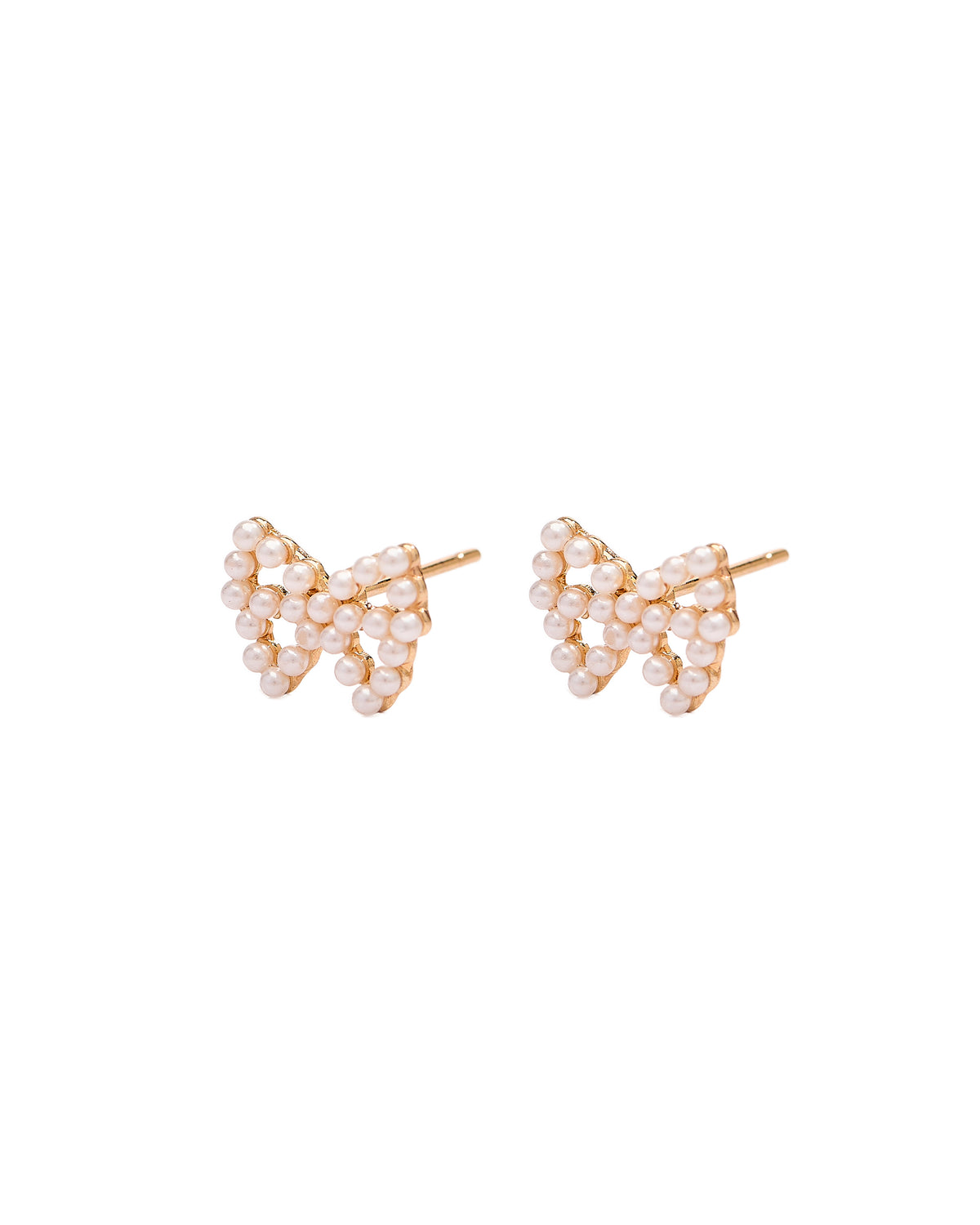 Bow & Pearl Pearl Encrusted Bow Stud Earrings