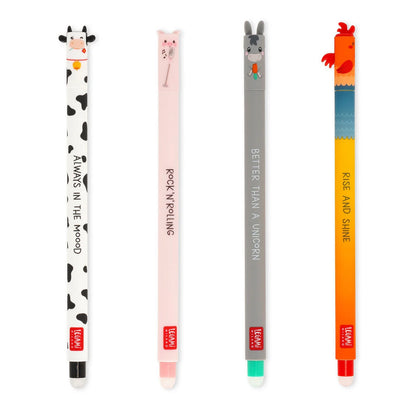 Farm Animal Erasable Gel Pen | Cow, Pig, Donkey or Rooster