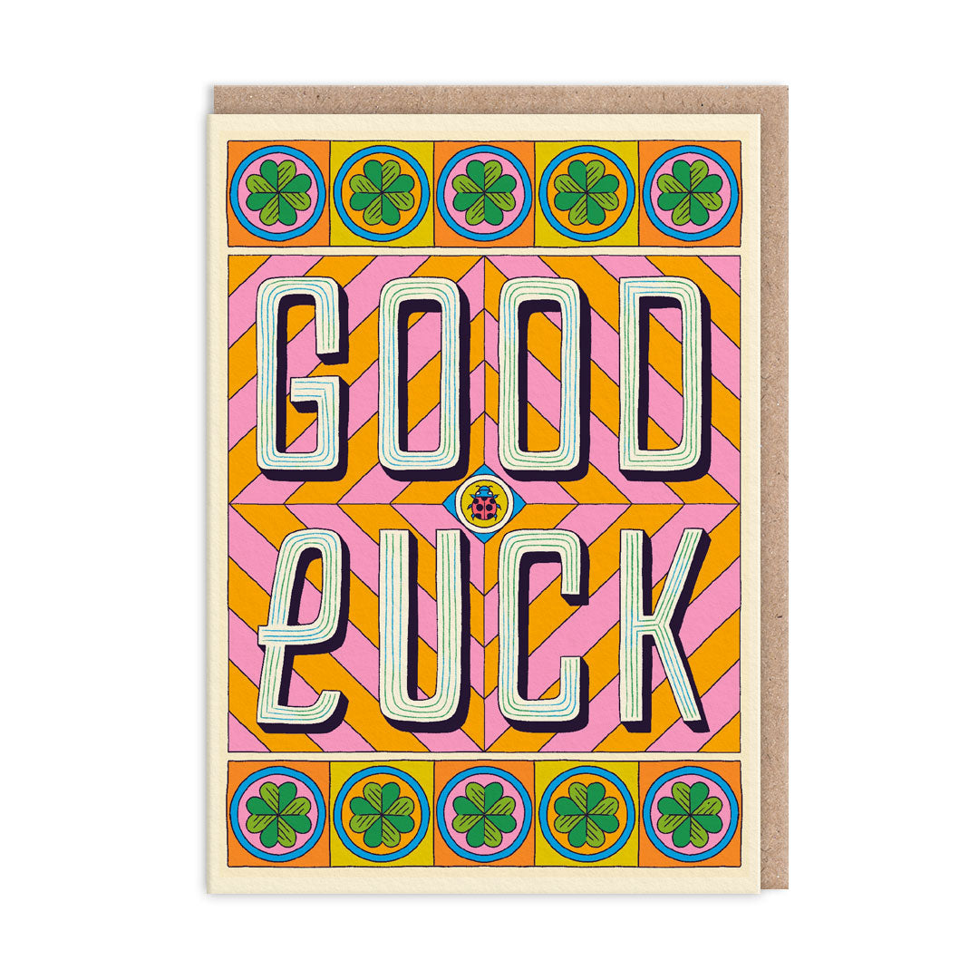Good Luck Typographic Card