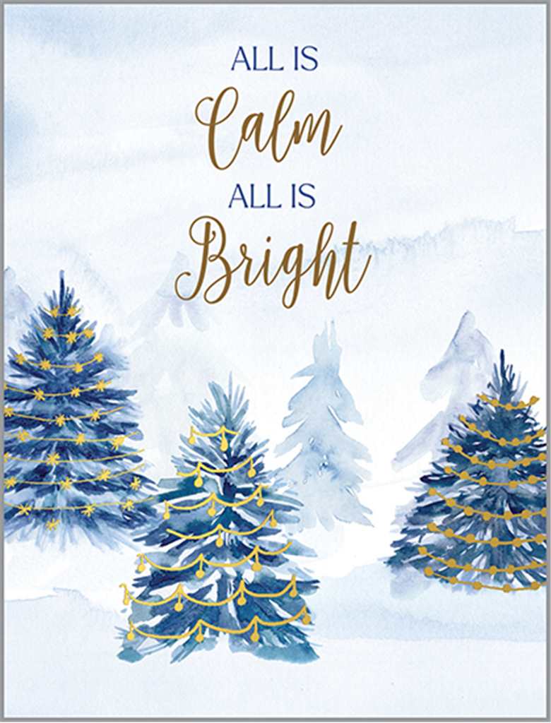 Blue Peace Trees Card