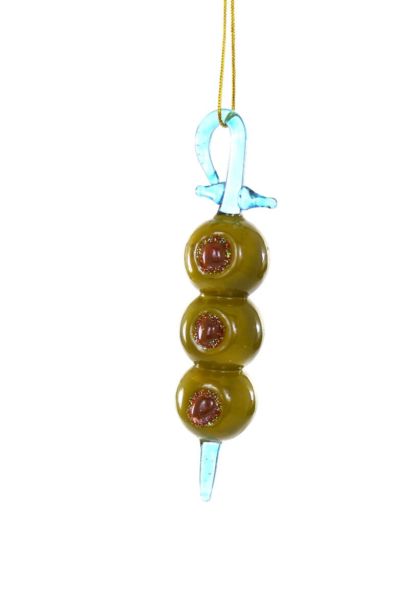 Cocktail Olives Glass Ornament