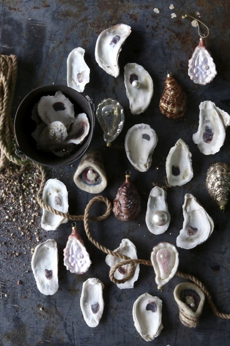 Oyster With Pearl Glass Ornament