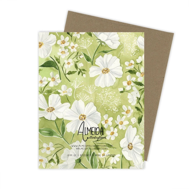 Garden Greens and Daisies Card