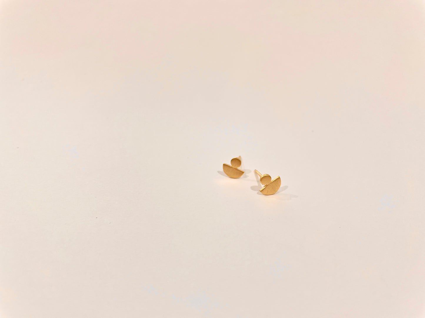 D and Circle Stud 14K Gold Vermeil