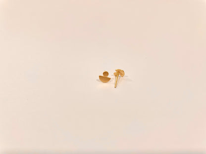 D and Circle Stud 14K Gold Vermeil