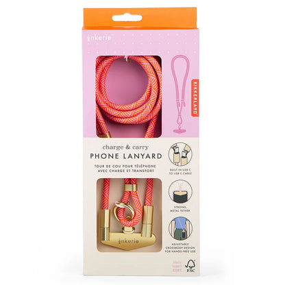 Inkerie ChargeCarry PhoneLanyard Pink