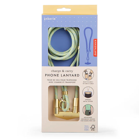 Inkerie ChargeCarry PhoneLanyard Blue