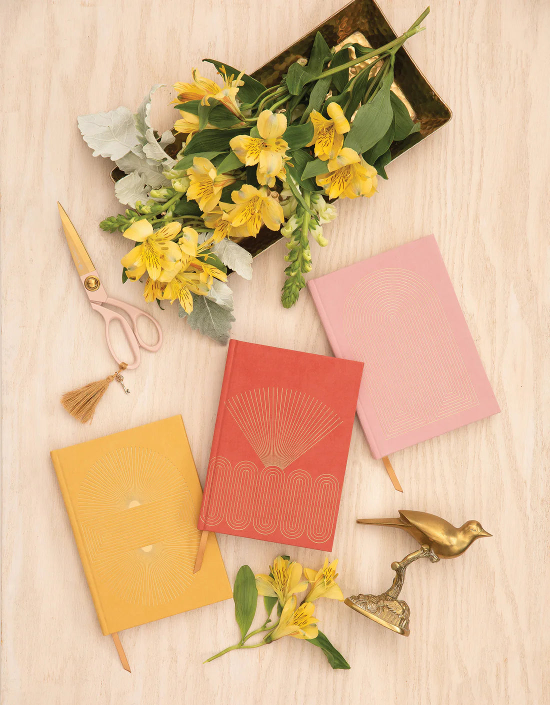 Bookcloth Cover Bright Terracotta Radiant Rays