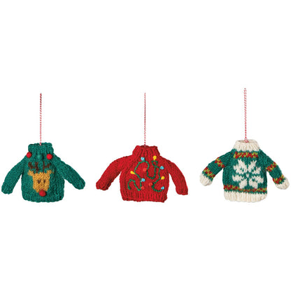 F17 - Merry Knitmas Felt Christmas Tree Ornaments