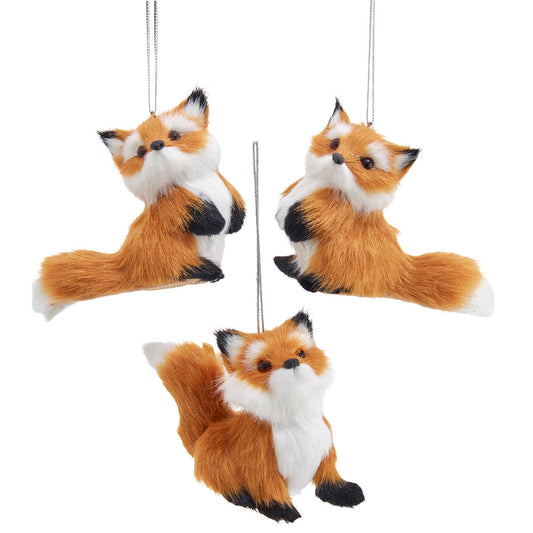F38 - Furry Fox Christmas Ornament