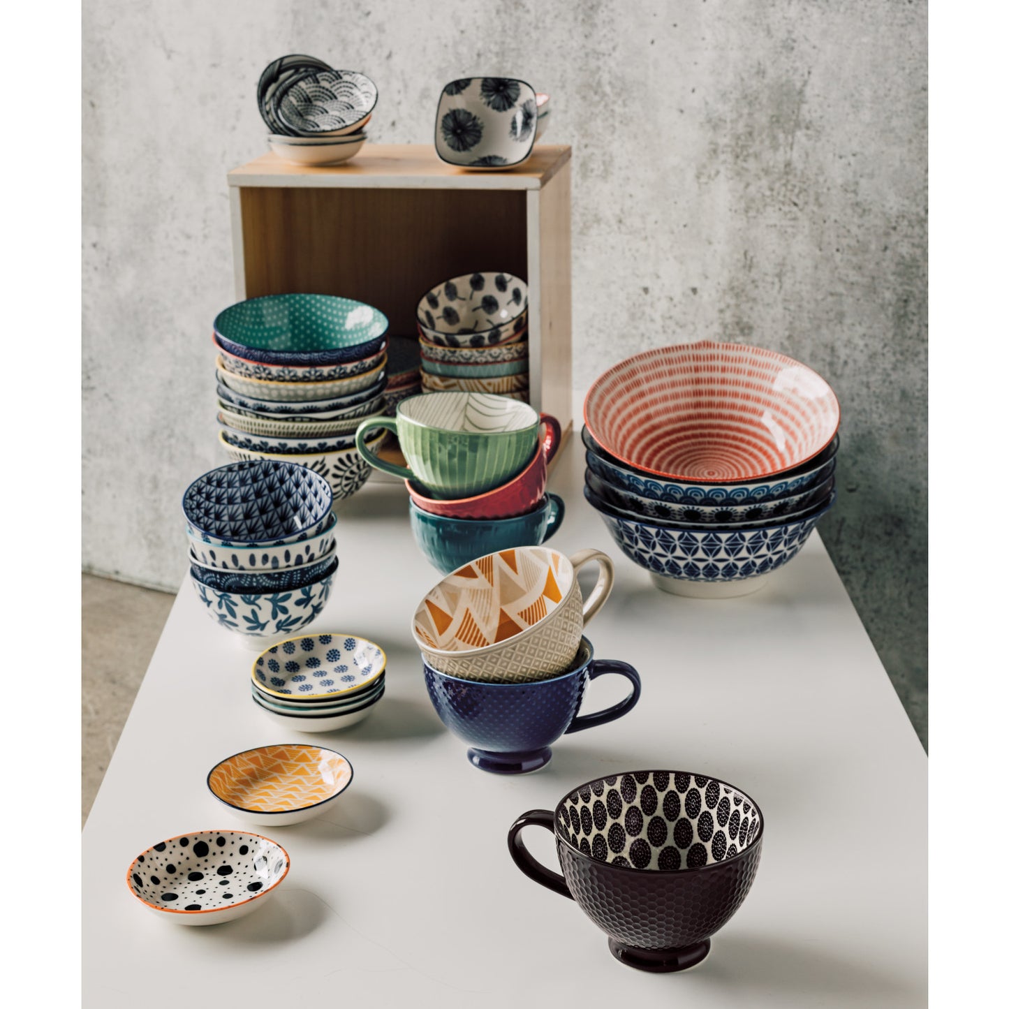 Bits and Dots Black and White Pinch Bowls Set of 6