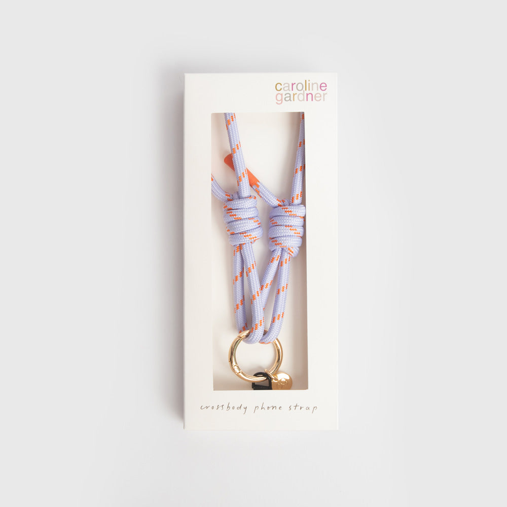 Lilac And Orange Cord Long Phone Strap
