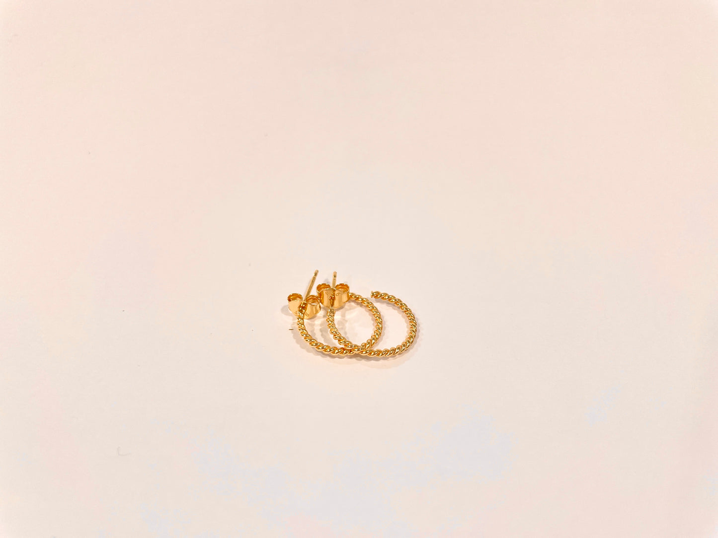 Little Twisted Wire Hoop On Post Earrings