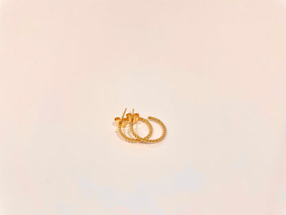 Little Twisted Wire Hoop On Post Earrings