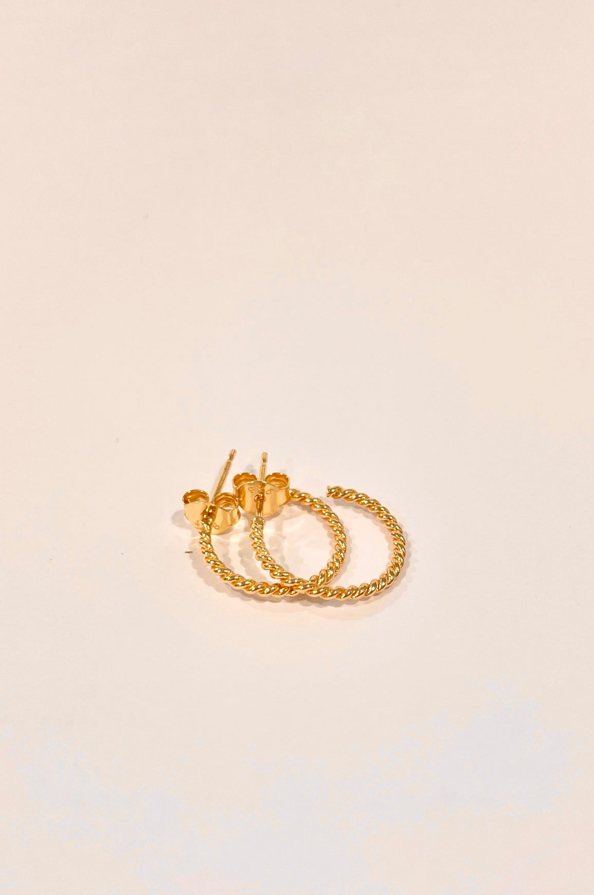 Little Twisted Wire Hoop On Post Earrings