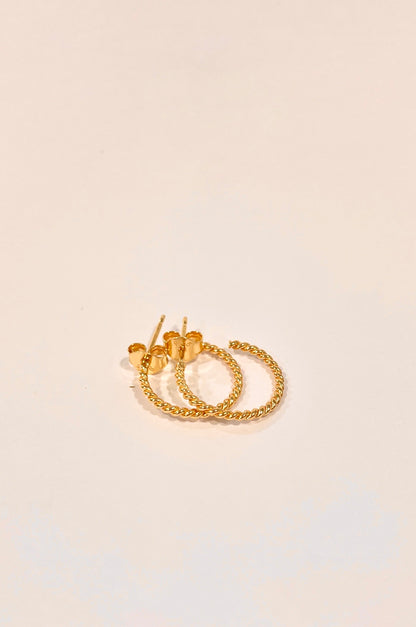 Little Twisted Wire Hoop On Post Earrings