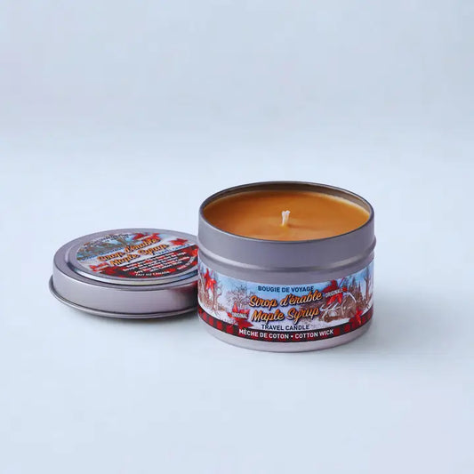 Maple Syrup Cottonwick Travel Tin Candle